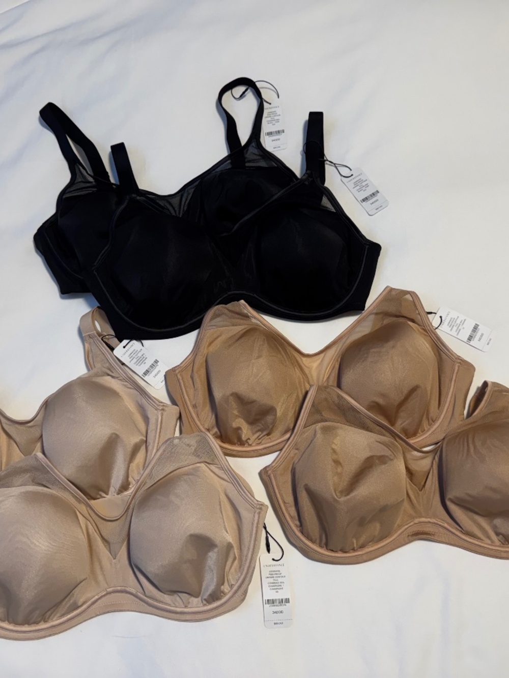Bundle of 6 Understance Peek Proof Uniwire Contour Bras 34 DDD
